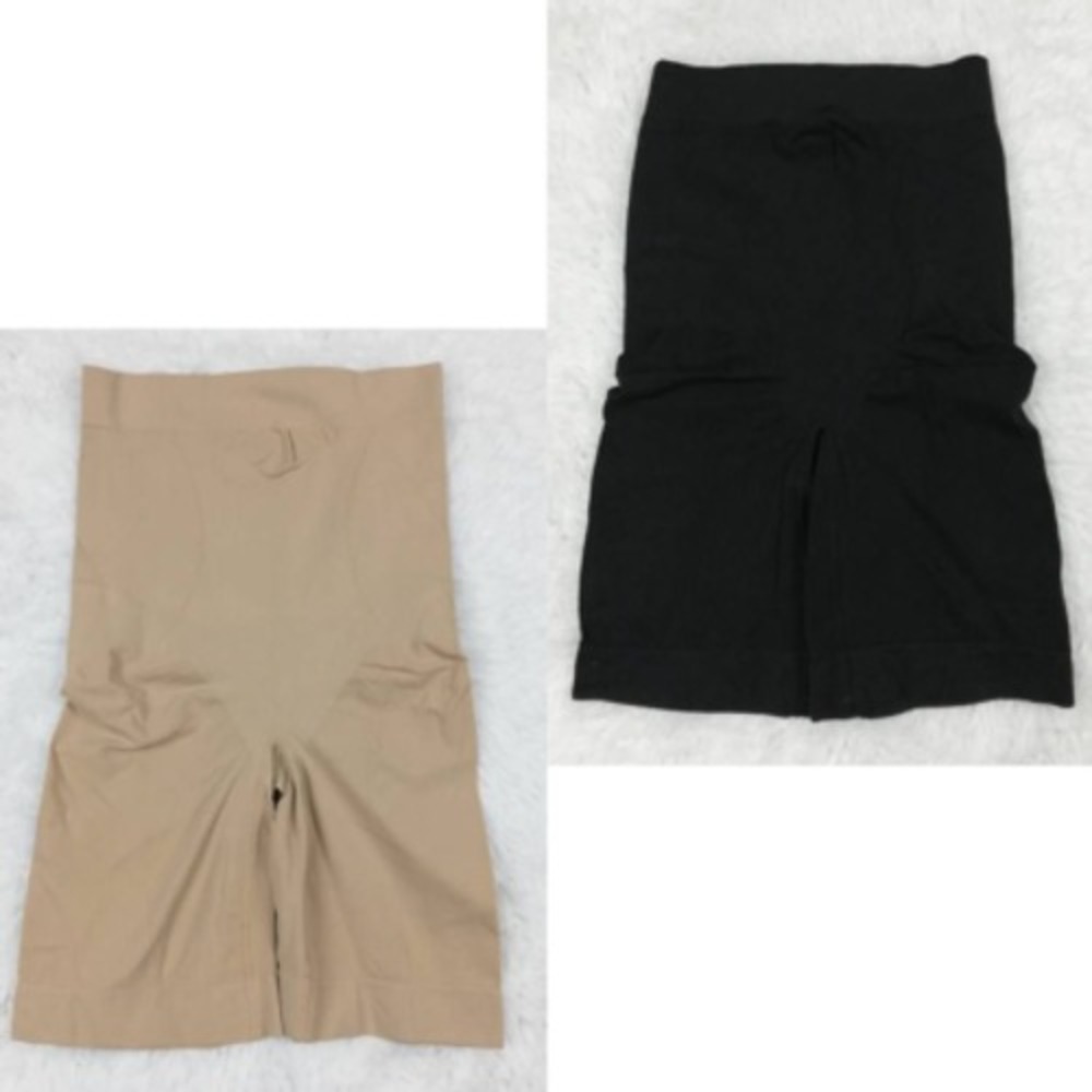 Rhonda Shear Womens Shaping Shorts M Bottoms Beige Black 2 Pieces Stretch New